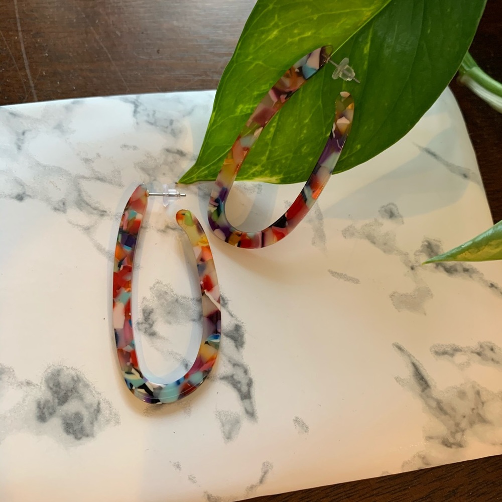 Multi color hoop acrylic earrings